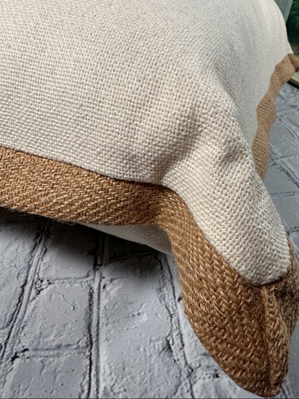 Rizzy Home Jute Canvas 22"x22" Oversized Solid Square Throw Pillow neutral cream - Picture 11 of 11